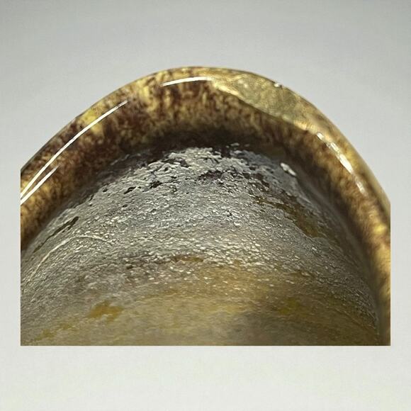 VTG Bay Keramik West Germany 582/12 Yellow Brown Drip Glaze Vase 5" - Picture 5 of 16